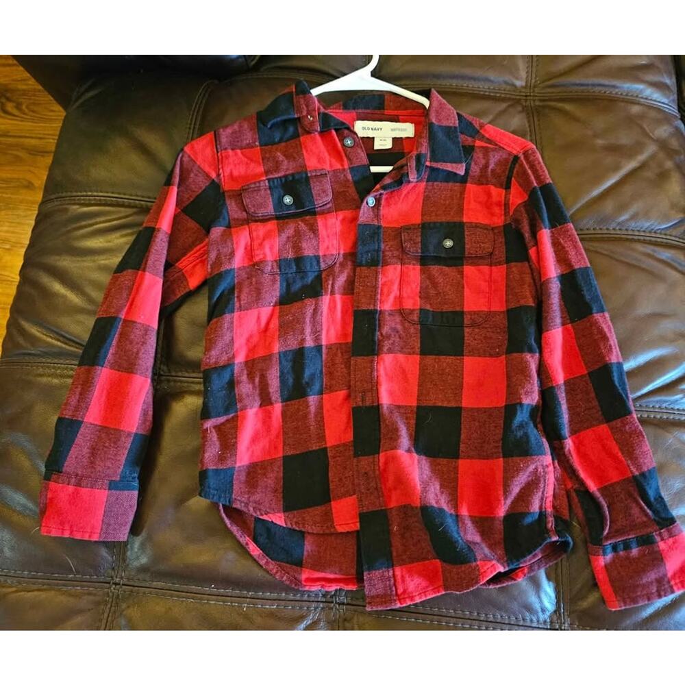 Boy's Buffalo Plaid Button Up Shirt Size 8
